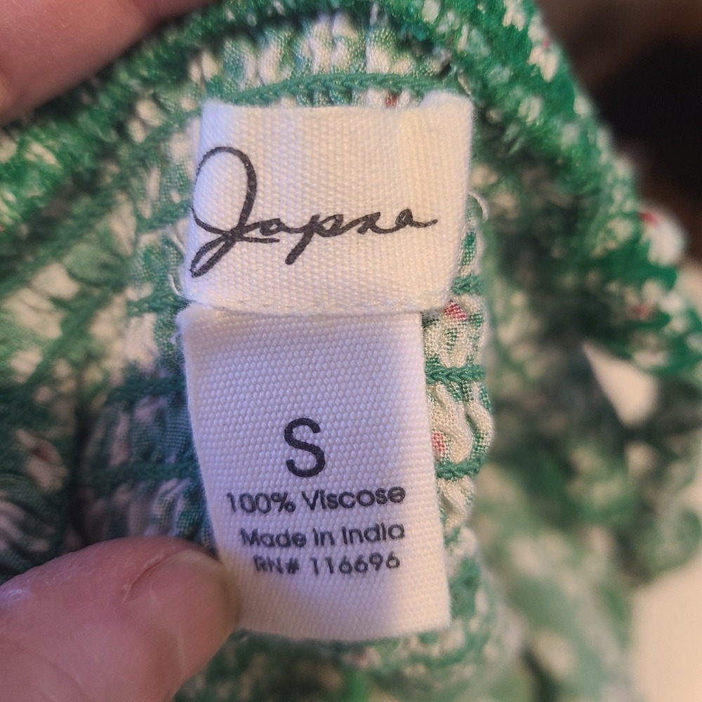 Japna Small Green Floral Midi Dress Ruffle Strap Smocked‎ back Cottagecore - Picture 5 of 5